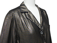 Load image into Gallery viewer, MARC JACOBS マークジェイコブス 13FW メタリックチェックパジャマシャツ W21316630 千鳥格子 シルク サイズ4 美品 中古 4b006764