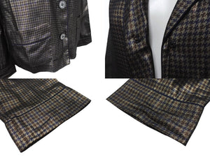 MARC JACOBS マークジェイコブス 13FW メタリックチェックパジャマシャツ W21316630 千鳥格子 シルク サイズ4 美品 中古 4b006764
