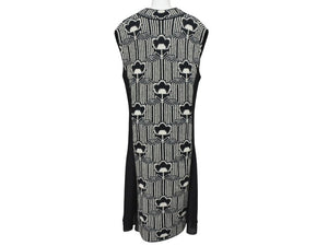 PRADA プラダ ニット ロングワンピース P3F95 サンプル品 ジョーゼット ジャガード ホワイト ブラック 美品 中古 4b006765