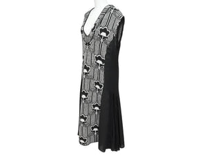 PRADA プラダ ニット ロングワンピース P3F95 サンプル品 ジョーゼット ジャガード ホワイト ブラック 美品 中古 4b006765