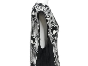 PRADA プラダ ニット ロングワンピース P3F95 サンプル品 ジョーゼット ジャガード ホワイト ブラック 美品 中古 4b006765