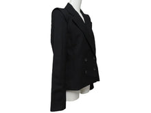 Load image into Gallery viewer, 極美品 MARC JACOBS マークジェイコブス ダブルテーラードジャケット AS0204 サイズ2 ストライプ ウール ブラック ショート丈 中古 4b006766