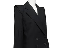 Load image into Gallery viewer, 極美品 MARC JACOBS マークジェイコブス ダブルテーラードジャケット AS0204 サイズ2 ストライプ ウール ブラック ショート丈 中古 4b006766