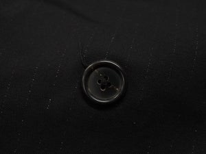 極美品 MARC JACOBS マークジェイコブス ダブルテーラードジャケット AS0204 サイズ2 ストライプ ウール ブラック ショート丈 中古 4b006766