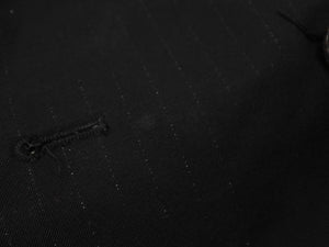 極美品 MARC JACOBS マークジェイコブス ダブルテーラードジャケット AS0204 サイズ2 ストライプ ウール ブラック ショート丈 中古 4b006766