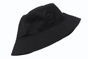 極美品 PRADA プラダ バケットハット トライアングルロゴ RE NYLON 2HC137 リサイクルポリミアド ブラック サイズS 中古 4b006769