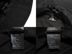 極美品 PRADA プラダ バケットハット トライアングルロゴ RE NYLON 2HC137 リサイクルポリミアド ブラック サイズS 中古 4b006769