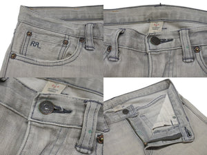 RRL ダブルアールエル デニムパンツ RRL Skinny Fit Japan Woven Selvedge Denim フェード グレー 27 21599 美品 中古 4b006775
