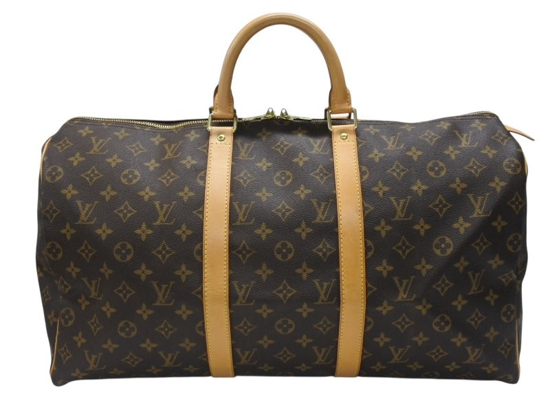 極美品 LOUIS VUITTON ルイヴィトン キーポル50 ボストンバッグ M41426 モノグラムキャンバス ブラウン ゴールド金具 中古 4b006810