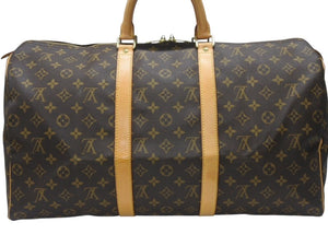 極美品 LOUIS VUITTON ルイヴィトン キーポル50 ボストンバッグ M41426 モノグラムキャンバス ブラウン ゴールド金具 中古 4b006810