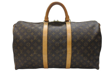 LOUIS VUITTON ルイヴィトン キーポル50 ボストンバッグ M41426 モノグラムキャンバス ブラウン ゴールド金具 美品 中古 4b006811