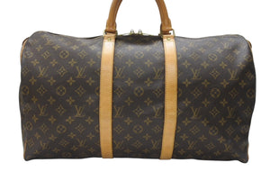LOUIS VUITTON ルイヴィトン キーポル50 ボストンバッグ M41426 モノグラムキャンバス ブラウン ゴールド金具 美品 中古 4b006811