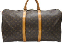 Load image into Gallery viewer, LOUIS VUITTON ルイヴィトン キーポル55 ボストンバッグ M41424 モノグラム PVC ヌメ革 ブラウン 美品 中古 4b006812