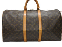 Load image into Gallery viewer, LOUIS VUITTON ルイヴィトン キーポル55 ボストンバッグ M41424 モノグラム PVC ヌメ革 ブラウン 美品 中古 4b006812