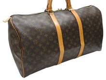 Load image into Gallery viewer, LOUIS VUITTON ルイヴィトン キーポル55 ボストンバッグ M41424 モノグラム PVC ヌメ革 ブラウン 美品 中古 4b006812