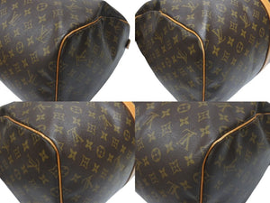 LOUIS VUITTON ルイヴィトン キーポル55 ボストンバッグ M41424 モノグラム PVC ヌメ革 ブラウン 美品 中古 4b006812