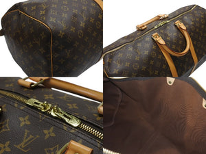 LOUIS VUITTON ルイヴィトン キーポル55 ボストンバッグ M41424 モノグラム PVC ヌメ革 ブラウン 美品 中古 4b006813