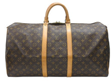 Load image into Gallery viewer, LOUIS VUITTON ルイヴィトン キーポル55 ボストンバッグ M41424 モノグラム PVC ヌメ革 ブラウン 美品 中古 4b006813
