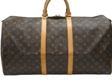 Load image into Gallery viewer, LOUIS VUITTON ルイヴィトン キーポル55 ボストンバッグ M41424 モノグラム PVC ヌメ革 ブラウン 美品 中古 4b006813