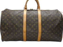 Load image into Gallery viewer, LOUIS VUITTON ルイヴィトン キーポル55 ボストンバッグ M41424 モノグラム PVC ヌメ革 ブラウン 美品 中古 4b006813