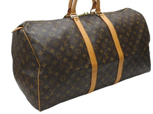 Load image into Gallery viewer, LOUIS VUITTON ルイヴィトン キーポル55 ボストンバッグ M41424 モノグラム PVC ヌメ革 ブラウン 美品 中古 4b006813