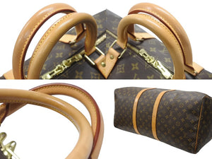 LOUIS VUITTON ルイヴィトン キーポル55 ボストンバッグ M41424 モノグラム PVC ヌメ革 ブラウン 美品 中古 4b006813