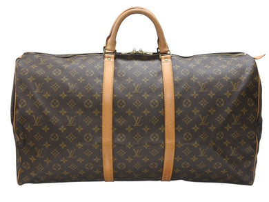 極美品 LOUIS VUITTON ルイヴィトン キーポル60 ボストンバッグ M41422 モノグラム PVC レザー ブラウン 中古 4b006814