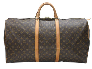極美品 LOUIS VUITTON ルイヴィトン キーポル60 ボストンバッグ M41422 モノグラム PVC レザー ブラウン 中古 4b006814