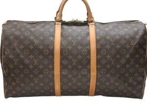 極美品 LOUIS VUITTON ルイヴィトン キーポル60 ボストンバッグ M41422 モノグラム PVC レザー ブラウン 中古 4b006814