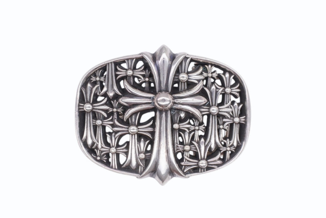 極美品 CHROME HEARTS クロムハーツ BUCKL CEMETERY ベルト セメタリークロス バックル シルバー925 246g 中古 4b006820