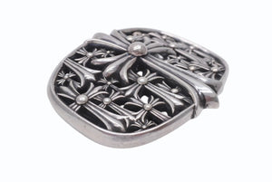 極美品 CHROME HEARTS クロムハーツ BUCKL CEMETERY ベルト セメタリークロス バックル シルバー925 246g 中古 4b006820