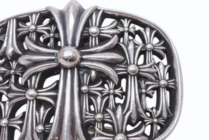 極美品 CHROME HEARTS クロムハーツ BUCKL CEMETERY ベルト セメタリークロス バックル シルバー925 246g 中古 4b006820
