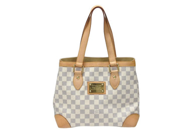 極美品 LOUIS VUITTON ルイヴィトン ハンドバッグ N51207 ハムステッドPM ホワイト ダミエアズールキャンバス 中古 4b006831