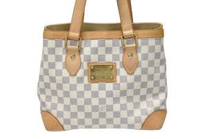 極美品 LOUIS VUITTON ルイヴィトン ハンドバッグ N51207 ハムステッドPM ホワイト ダミエアズールキャンバス 中古 4b006831