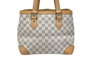 極美品 LOUIS VUITTON ルイヴィトン ハンドバッグ N51207 ハムステッドPM ホワイト ダミエアズールキャンバス 中古 4b006831