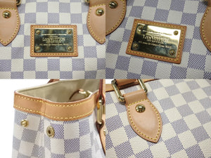 極美品 LOUIS VUITTON ルイヴィトン ハンドバッグ N51207 ハムステッドPM ホワイト ダミエアズールキャンバス 中古 4b006831