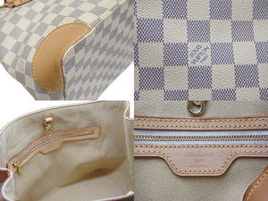 極美品 LOUIS VUITTON ルイヴィトン ハンドバッグ N51207 ハムステッドPM ホワイト ダミエアズールキャンバス 中古 4b006831