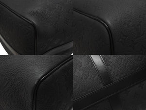 新品同様 LOUIS VUITTON ルイヴィトン モノグラムトリヨン キーポル バンドリエール 50cm M59025 ボストンバッグ ブラック 中古 4b006832