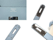 Load image into Gallery viewer, 新品同様 HERMES エルメス BIRKIN バーキン35 ブルー シルバー金具 トゴ トワルアッシュ ハンドバッグ □M刻印 中古 4b006837