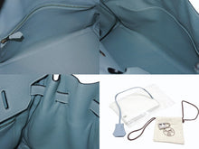 Load image into Gallery viewer, 新品同様 HERMES エルメス BIRKIN バーキン35 ブルー シルバー金具 トゴ トワルアッシュ ハンドバッグ □M刻印 中古 4b006837