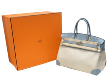 Load image into Gallery viewer, 新品同様 HERMES エルメス BIRKIN バーキン35 ブルー シルバー金具 トゴ トワルアッシュ ハンドバッグ □M刻印 中古 4b006837
