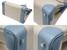 Load image into Gallery viewer, 新品同様 HERMES エルメス BIRKIN バーキン35 ブルー シルバー金具 トゴ トワルアッシュ ハンドバッグ □M刻印 中古 4b006837