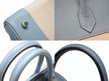 Load image into Gallery viewer, 新品同様 HERMES エルメス BIRKIN バーキン35 ブルー シルバー金具 トゴ トワルアッシュ ハンドバッグ □M刻印 中古 4b006837