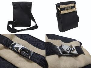 新品未使用 エルメス HERMES ケリーアッカドPM W刻印 ワンショルダーバッグ ブラック 新型 シルバー金具 中古 4b006839