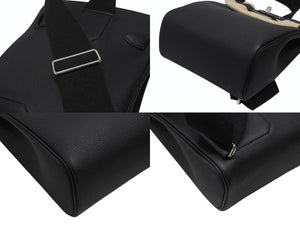 新品未使用 エルメス HERMES ケリーアッカドPM W刻印 ワンショルダーバッグ ブラック 新型 シルバー金具 中古 4b006839