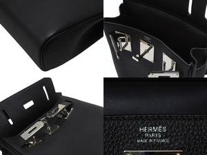 新品未使用 エルメス HERMES ケリーアッカドPM W刻印 ワンショルダーバッグ ブラック 新型 シルバー金具 中古 4b006839