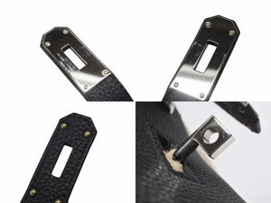 新品未使用 エルメス HERMES ケリーアッカドPM W刻印 ワンショルダーバッグ ブラック 新型 シルバー金具 中古 4b006839