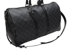 Load image into Gallery viewer, 極美品 LOUIS VUITTON ルイヴィトン エクリプス キーポル バンドリエール45 ボストンバッグ M40569 シルバー金具 ブラック 中古 4b006840