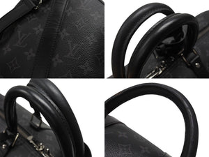 極美品 LOUIS VUITTON ルイヴィトン エクリプス キーポル バンドリエール45 ボストンバッグ M40569 シルバー金具 ブラック 中古 4b006840