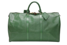 Load image into Gallery viewer, LOUIS VUITTON ルイヴィトン キーポル50 ボストンバッグ M42964 ボルネオグリーン エピレザー ゴールド金具 美品 中古 4b006843